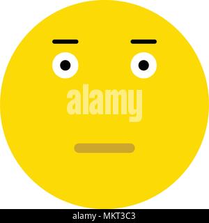 Carino sorpreso emoticon, isolati su sfondo bianco Illustrazione Vettoriale