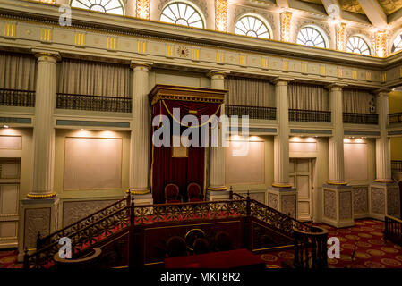 Sede parlamentare, Sala delle sessioni della Camera dei Deputati, Palazzo Nazionale, Palacio Nacional, il palazzo del governo, Città del Messico, Messico Foto Stock