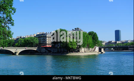 Vista panoramica del Ile Saint Louis con pont Louis Philippe sul fiume Senna, Parigi, Francia Foto Stock
