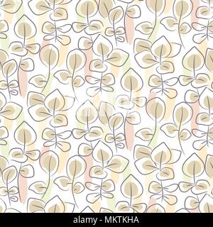 Disegnato a mano senza giunture di eucalipto pattern. Illustrazione Vettoriale