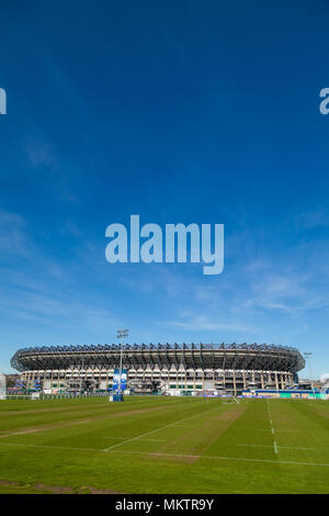 Vista esterna del rugby Murrayfield Stadium Edimburgo in Scozia Foto Stock