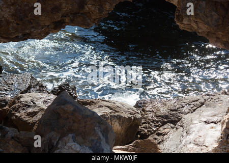 Rocce di ghiaia in Thassos Island Foto Stock