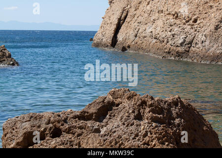 Rocce di ghiaia in Thassos Island Foto Stock