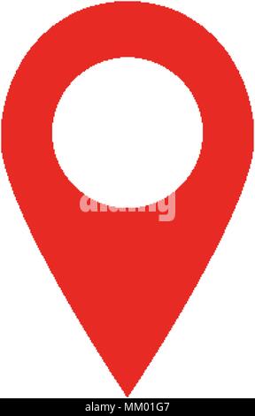 Mappa rosso posizione pin. Piatto semplice illustrazione Illustrazione Vettoriale