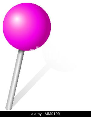 Spingere globulare icona pin isolato su sfondo bianco Illustrazione Vettoriale