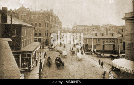 South Main Street. Fall River. 1880 Foto Stock