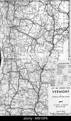 Mappa del Vermont 1937 Foto Stock