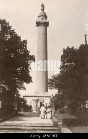 Il Monumento a Washington. Baltimora. 1906 Foto Stock