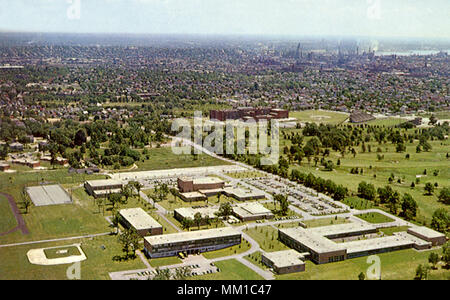 Vista aerea del Rhode Island College. La provvidenza. 1970 Foto Stock