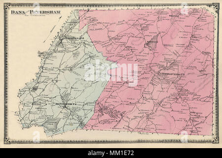 Mappa di maggiore Petersham. 1870 Foto Stock