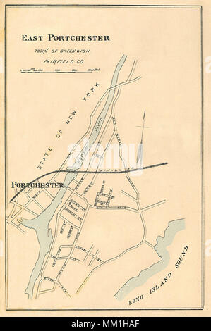 Mappa di East Porchester nella città di Greenwich. 1893 Foto Stock