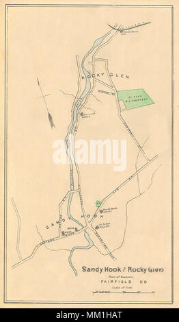 Mappa di Sandy Hook e Rocky Glen in Newton. 1893 Foto Stock