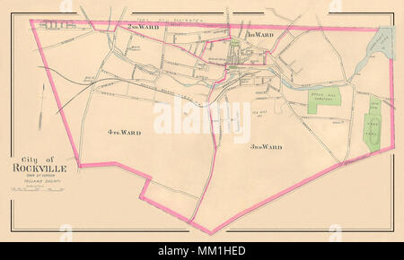 Mappa della città di Rockville in città di Vernon. 1893 Foto Stock