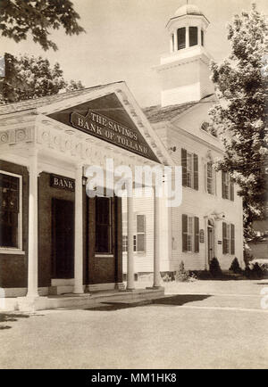 Banca e County Court House. Tolland. 1930 Foto Stock