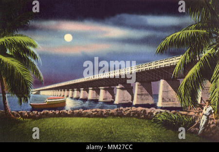 Sette miglia oltremare Ponte dell'autostrada. Key West. 1940 Foto Stock