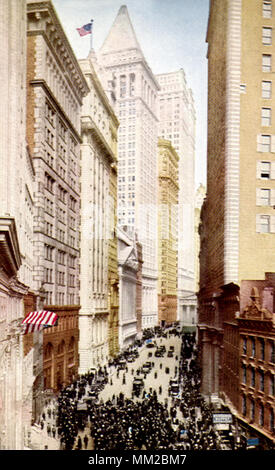 Broad Street e il cordolo di intermediari. La città di New York. 1930 Foto Stock