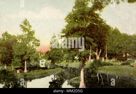 Vista del parco della città. New Orleans. 1910 Foto Stock