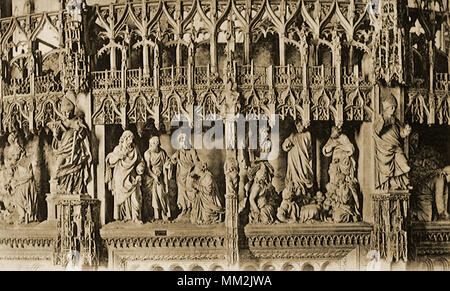 Sculture in Cattedrale. Chartres. 1910 Foto Stock