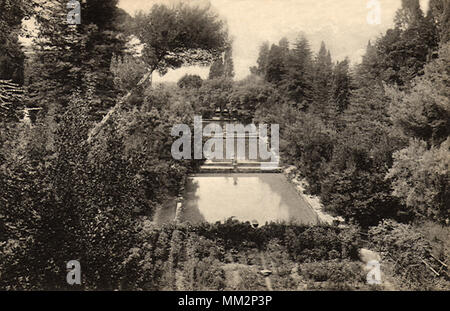 Aziende di allevamento ittico a Este Villa. Tivoli. 1910 Foto Stock