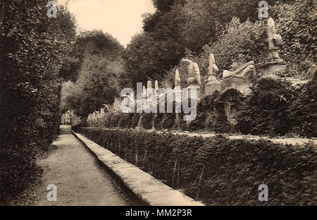 Viale delle cento fontane. Tivoli. 1910 Foto Stock