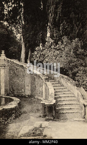 Girandola scalinata a Este Villa. Tivoli. 1910 Foto Stock