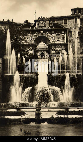 Fontana della Hydrolic organo. Tivoli. 1910 Foto Stock