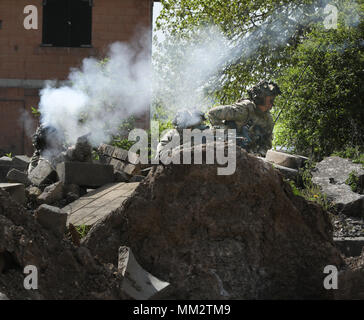 Danese truppe dell esercito di formazione nel Regno Unito a Copehill giù sulla Piana di Salisbury Foto Stock