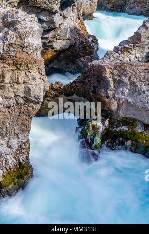 Cascata Barnafoss Husafell vicino a West Islanda Foto Stock