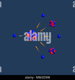 Isotopi di uranio della fissione nucleare - le particelle elementari teoria fisica Foto Stock