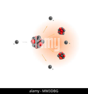 Isotopi di uranio della fissione nucleare - le particelle elementari teoria fisica Foto Stock