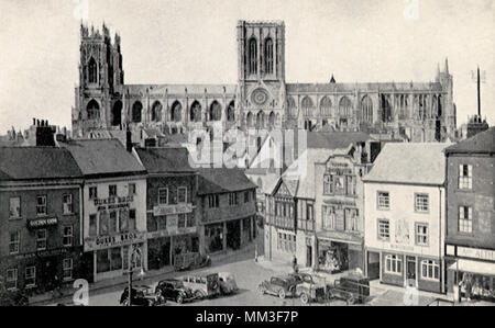 Il lato del sud di Minster. York. 1930 Foto Stock