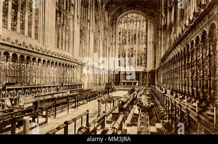 Cappella del King's College. Cambridge. 1910 Foto Stock