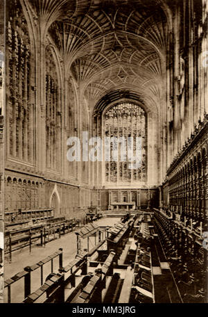 Cappella del King's College. Cambridge. 1910 Foto Stock