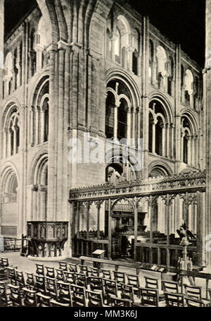 Abbazia coro archi. Romsey. 1910 Foto Stock