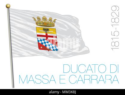 Ducato di Massa e Carrara, storica bandiera, Italia Illustrazione Vettoriale