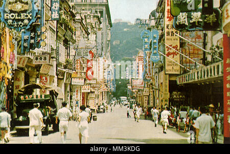 Queen's Road Central. Hong Kong. 1950 Foto Stock