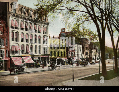 Broadway Street. Saratoga Springs. 1906 Foto Stock