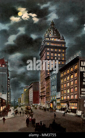 Market Street di notte. San Francisco. 1910 Foto Stock