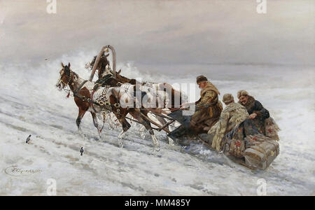 Sverchkov Nicholai Egorovich - Troika nella neve Foto Stock