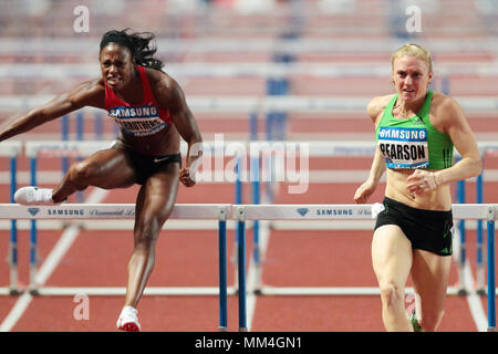 Il Principato di Monaco e il Principato di Monaco . 22th, luglio 2011. (L-R) Danielle Carruthers degli Stati Uniti d'America e dell'australiana Sally persona compete in t Foto Stock