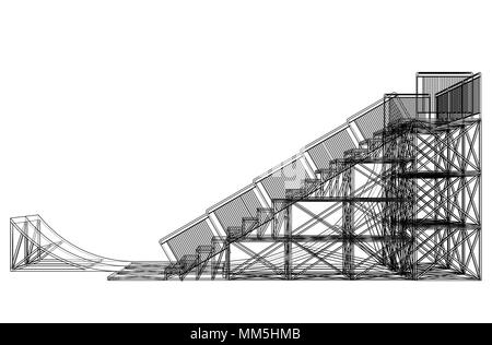 Concetto di rampa contorno. Vettore Illustrazione Vettoriale