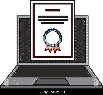 L'e-learning sito istruzione scuola portatile certificato di laurea illustrazione vettoriale Illustrazione Vettoriale