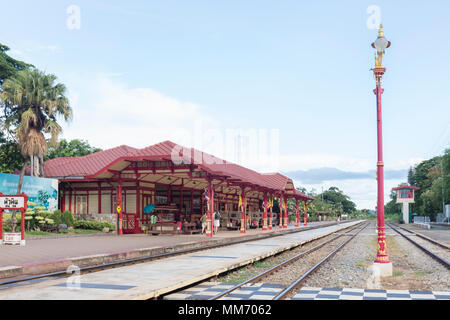 Hua Hin stazione ferroviaria, Thailandia Foto Stock