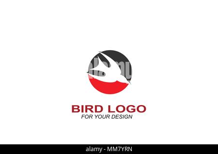 Bird logo design, icona di uccelli, grafica creativa, icone vettoriali. Illustrazione Vettoriale