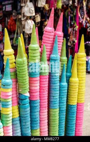 Città del Messico, Polanco, ispanico, immigranti immigrati, messicano, Bosque de Chapultepec, parco cittadino, venditore di snack venditori vendere vendere, bancarelle stand Foto Stock