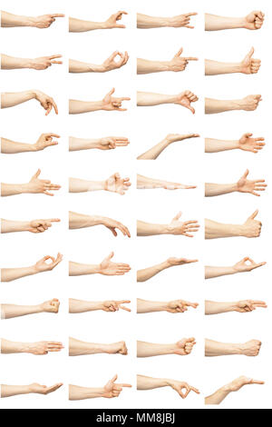 Maschio più gesti con le mani Foto Stock