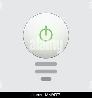 Lampadina della luce idea pulsante icona.concetto creativo. Illustrazione Vettoriale