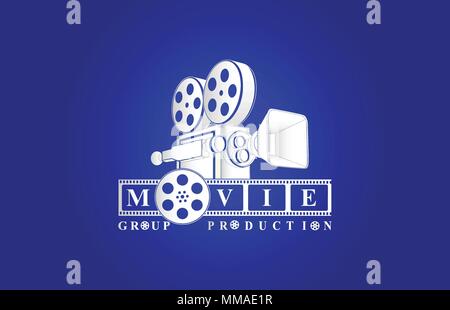 Cinema logo sfondo bianco Illustrazione Vettoriale