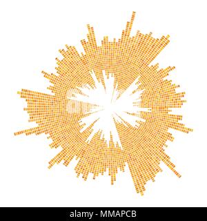 Round equalizzatore, onda sonora isolati su sfondo bianco Illustrazione Vettoriale