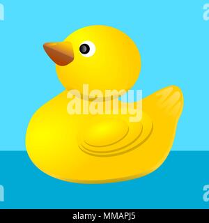Telaio con il giallo emblematico rubber duck. Illustrazione Vettoriale. Illustrazione Vettoriale
